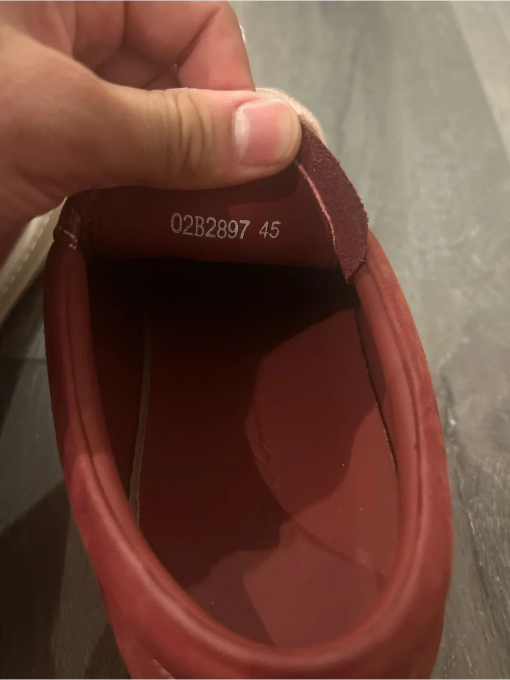 Rick Owens Low-Top Sneakers in Burgundy and Cream